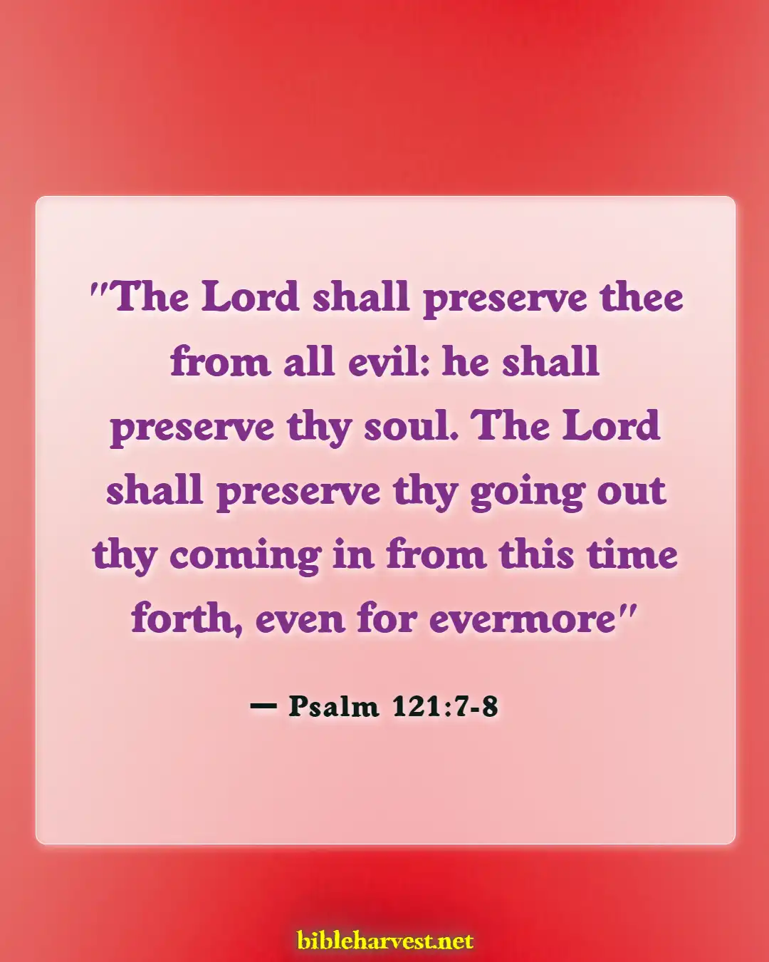 Bible Verses About God Will Fight For You (Psalm 121:7-8)