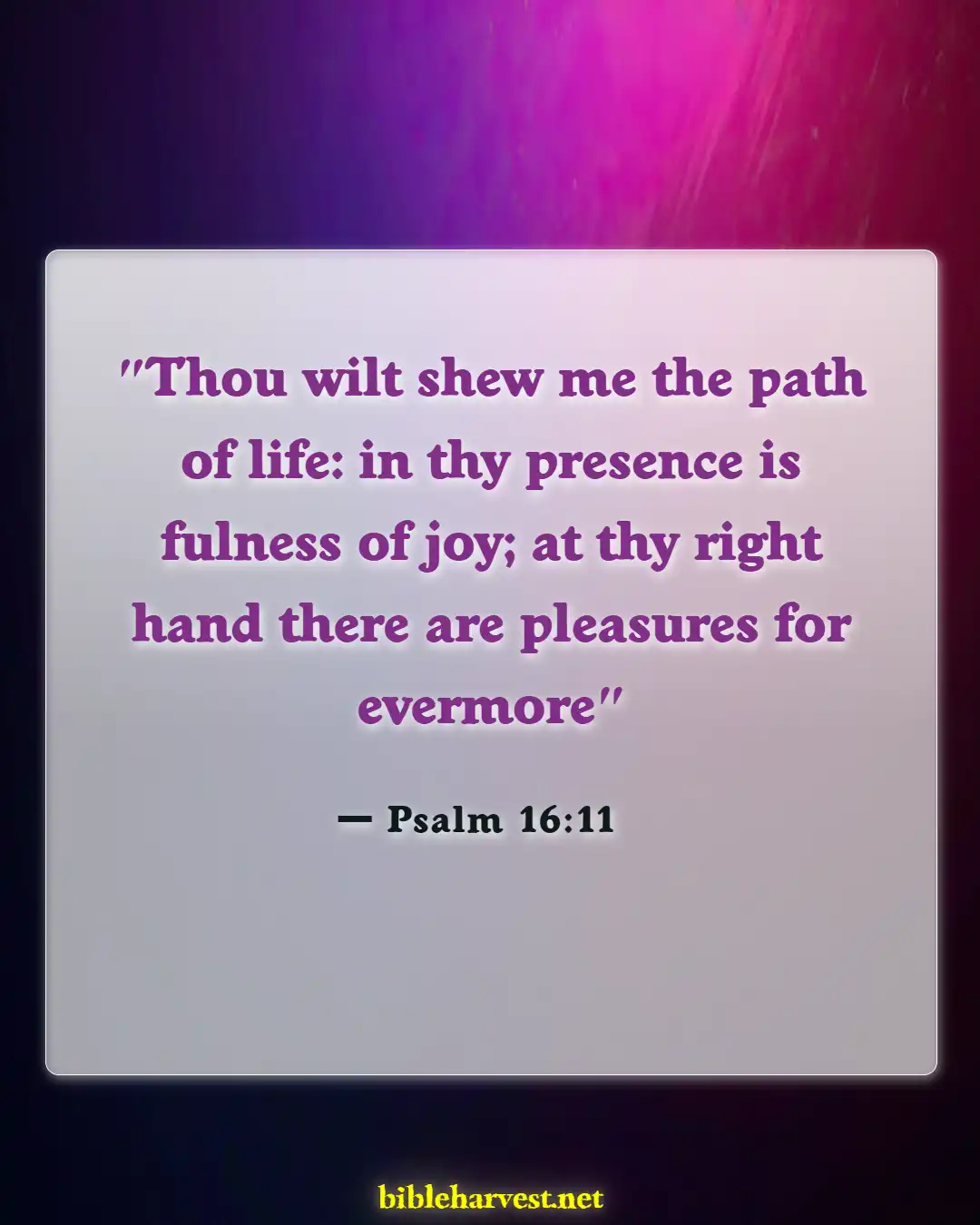 Bible Verses About For Eternal Life (Psalm 16:11)