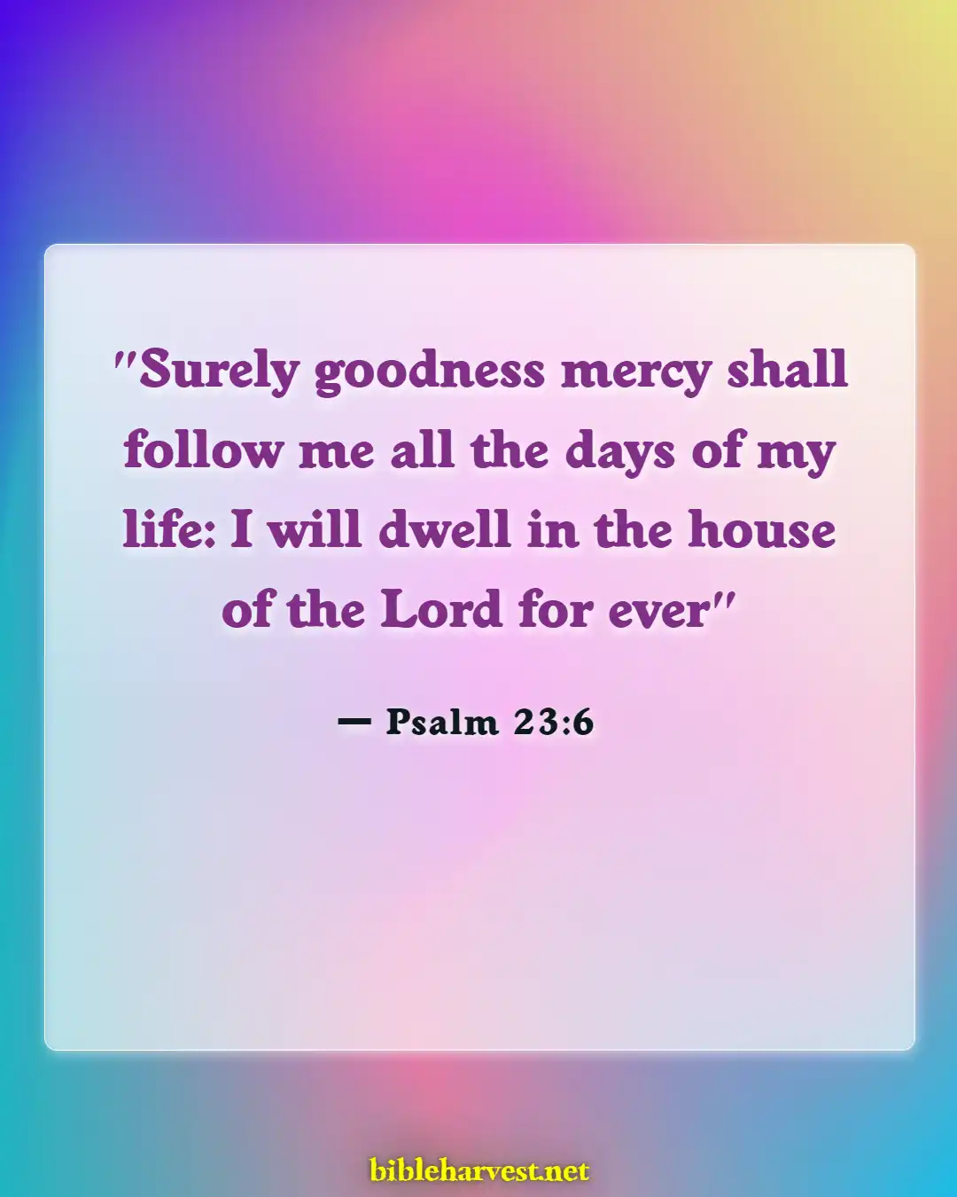 Bible Verses About Bless A New Home (Psalm 23:6)