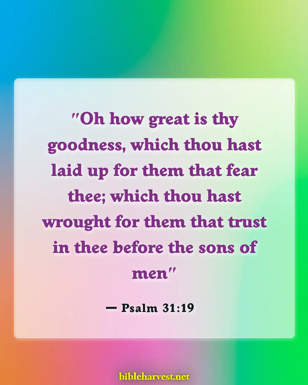 Bible Verses About God Is Good All The Times (Psalm 31:19)