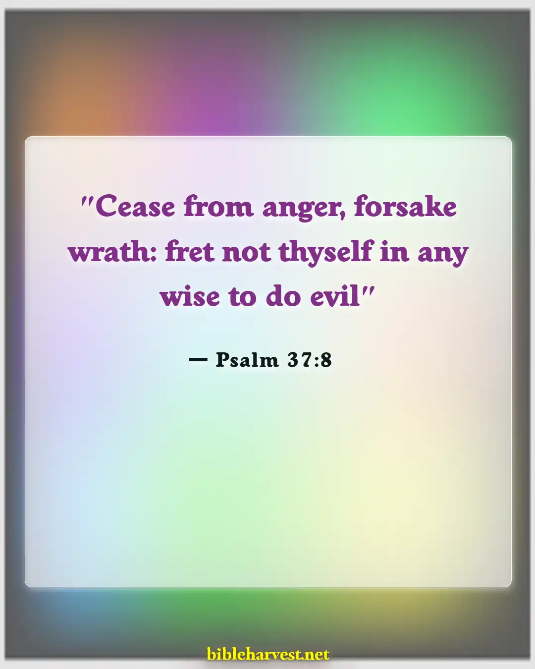 Bible Verses About Anger (Psalm 37:8)