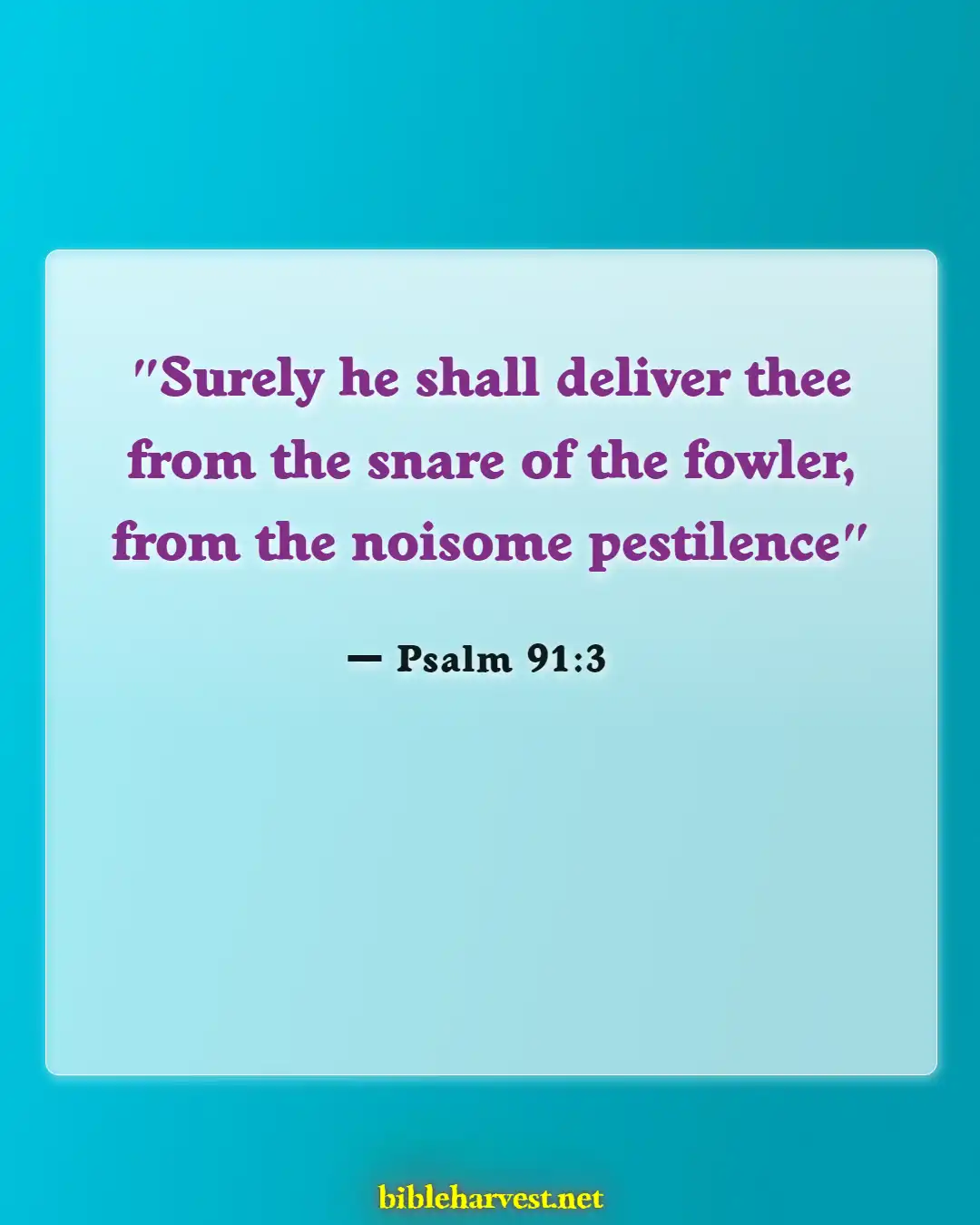 Bible Verses About Most Powerful Psalms Against Enemies (Psalm 91:3)