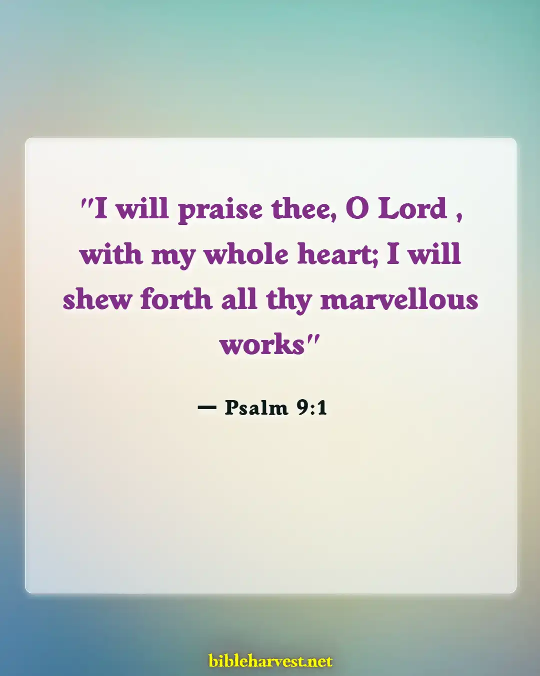 Bible Verses About Thankful Blessed Sunday (Psalm 9:1)
