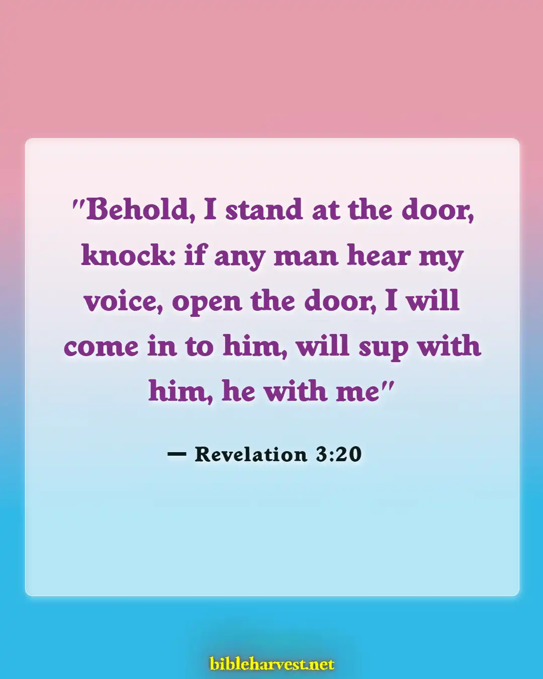 Bible Verses About God Waiting For You (Revelation 3:20)