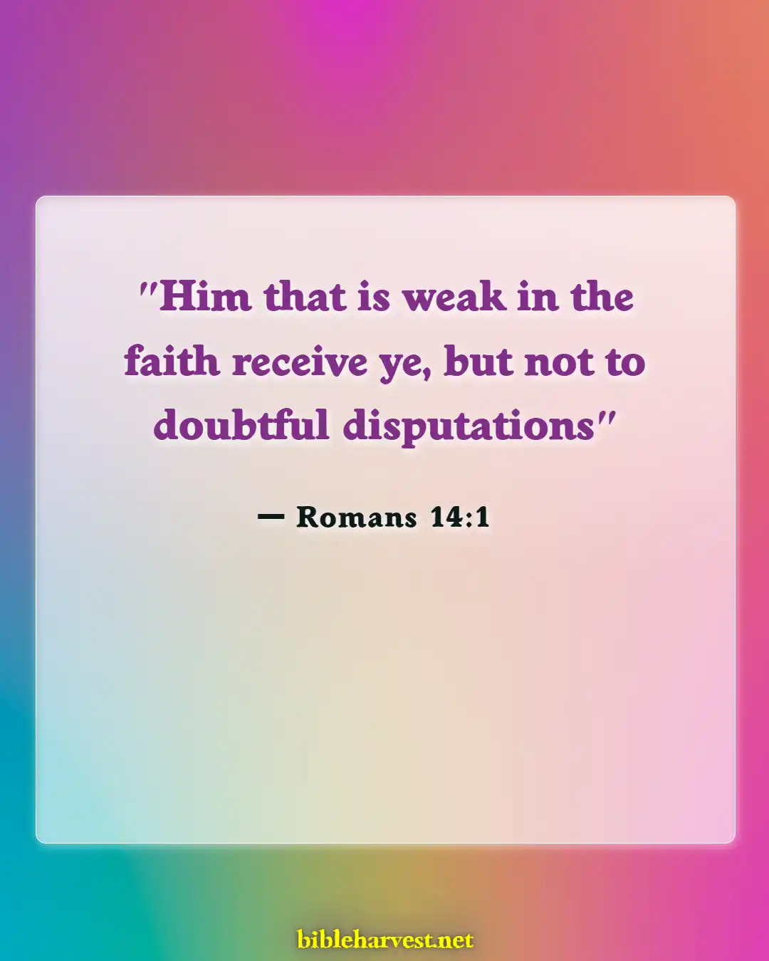 Bible Verses About Acceptance (Romans 14:1)