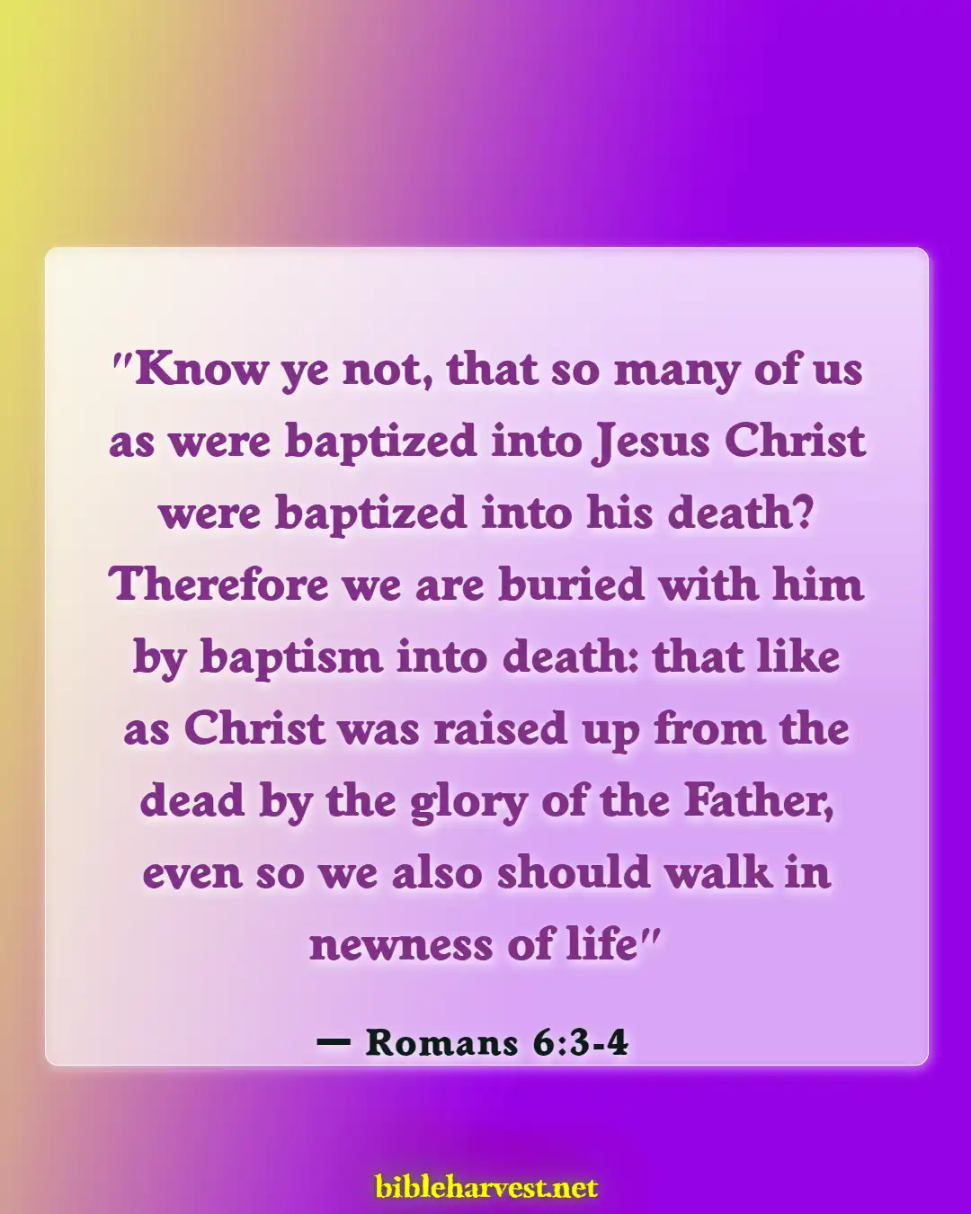 Bible Verses About Sacrament Of Baptism (Romans 6:3-4)