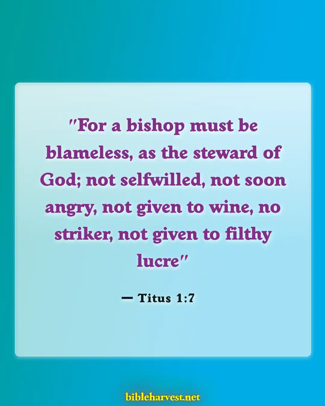 Bible Verses About Serving The Church (Titus 1:7)