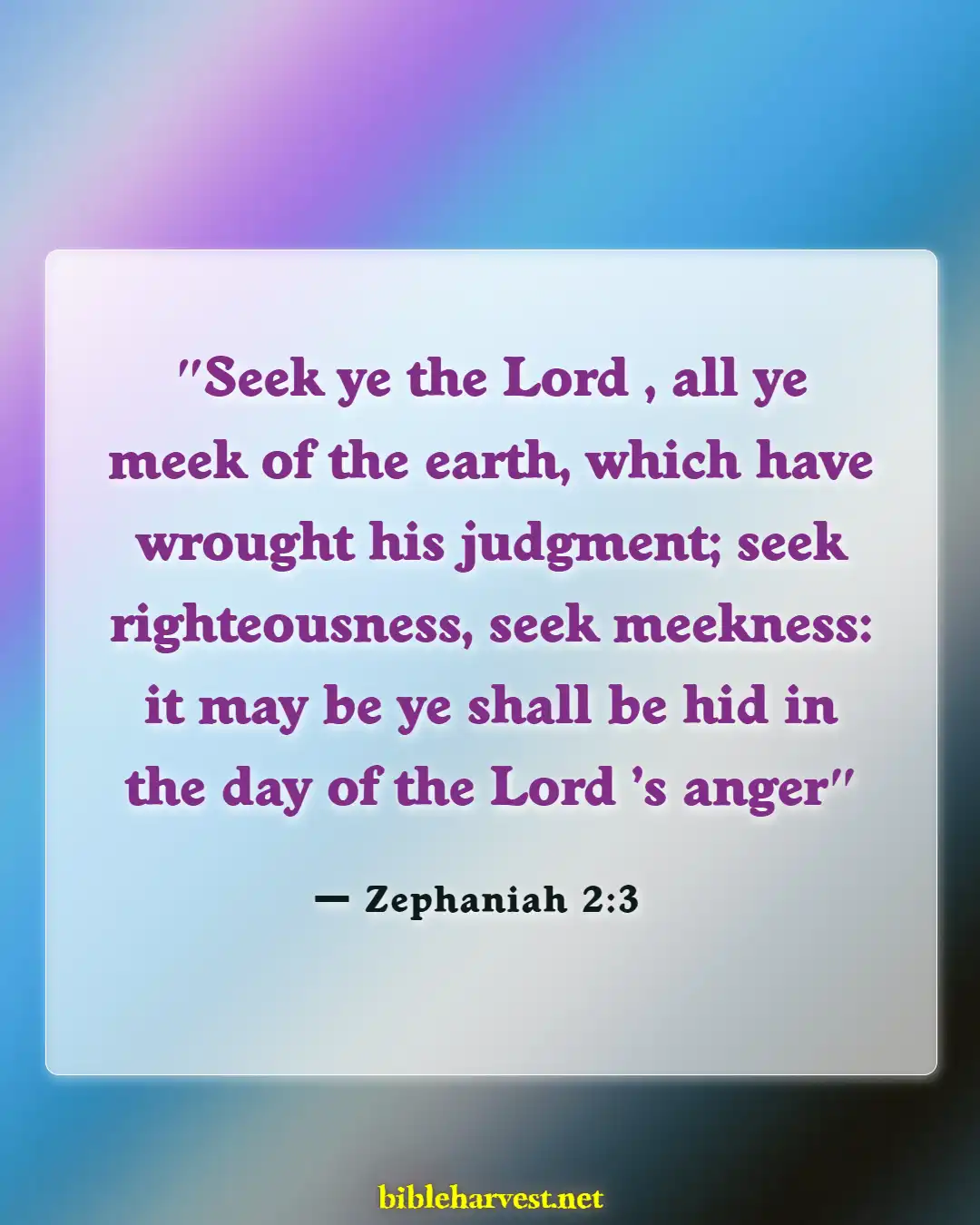 Bible Verses About Pride And Humility (Zephaniah 2:3)