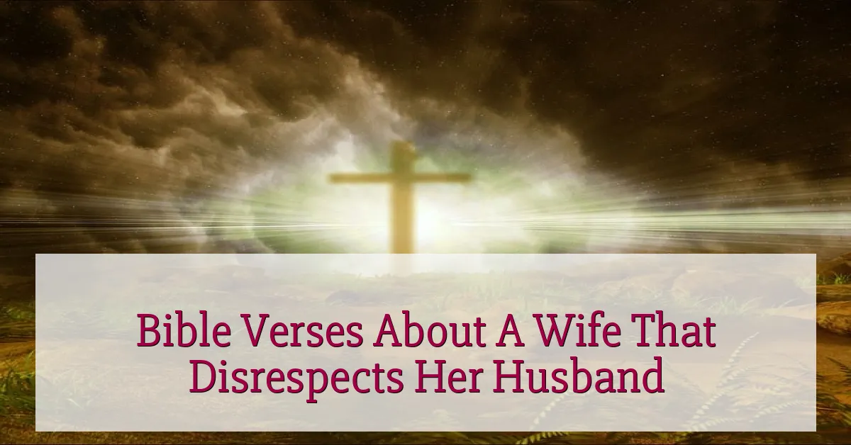 Bible Verses About A Wife That Disrespects Her Husband