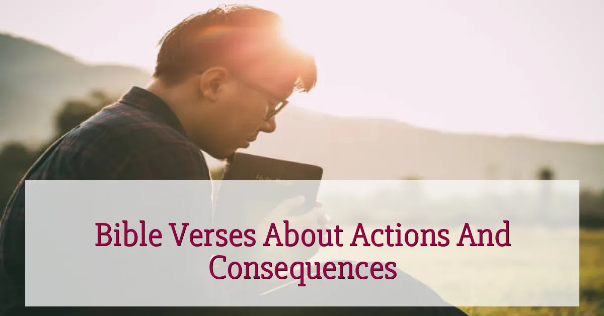 Bible Verses About Actions And Consequences