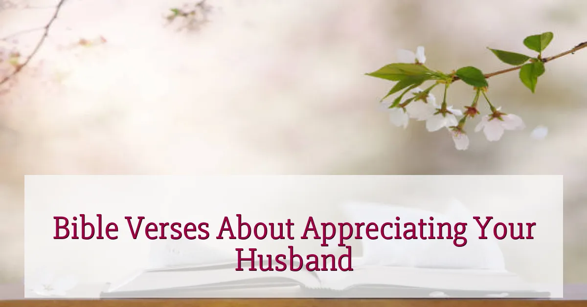 Bible Verses About Appreciating Your Husband