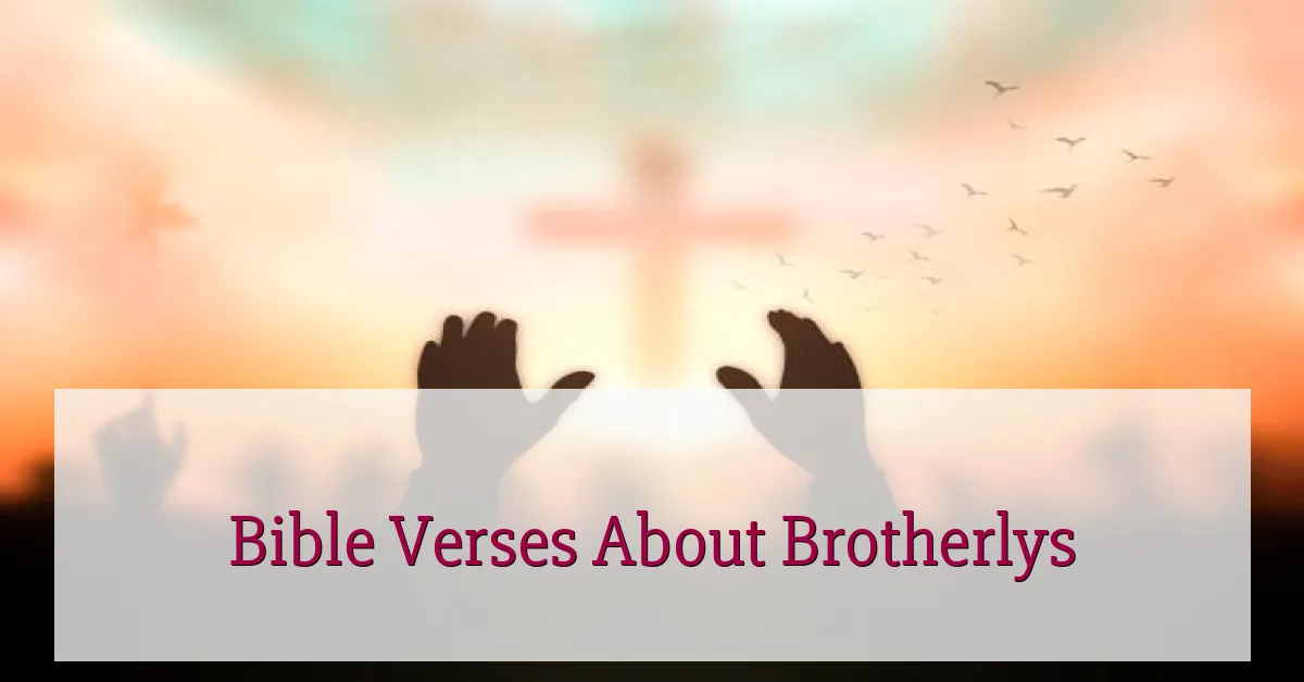 Bible Verses About Brotherlys