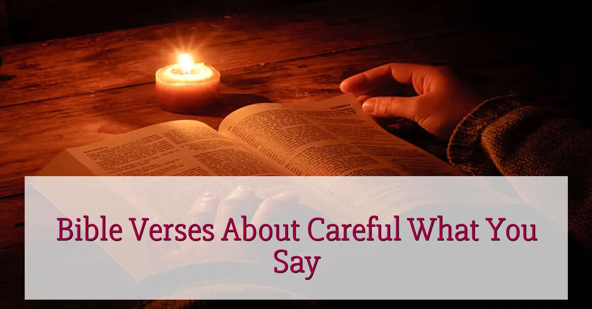 Bible Verses About Careful What You Say