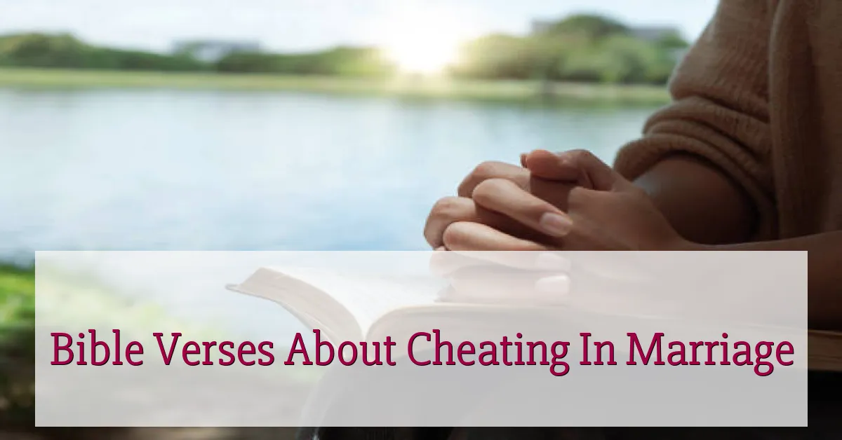 Bible Verses About Cheating In Marriage