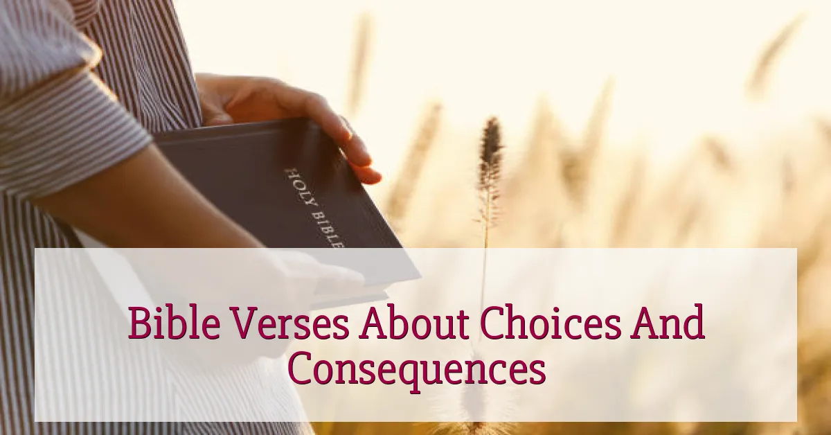 Bible Verses About Choices And Consequences