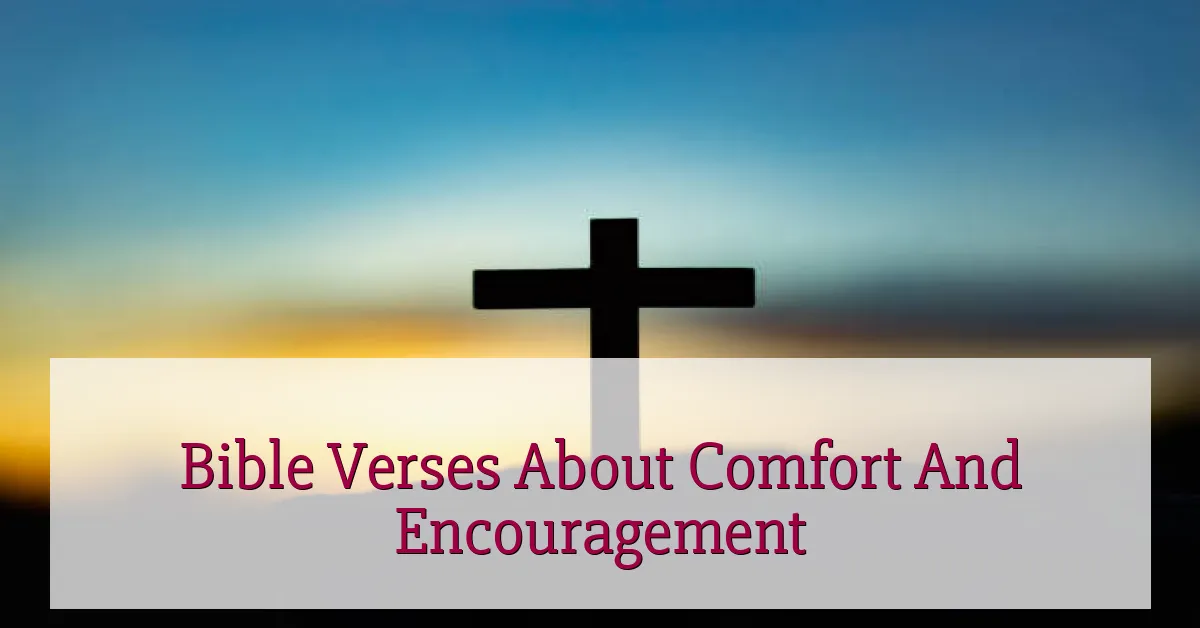 Bible Verses About Comfort And Encouragement