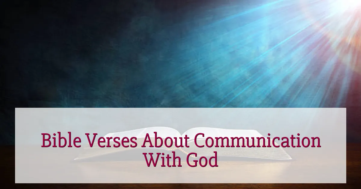 Bible Verses About Communication With God