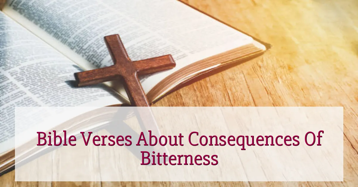 Bible Verses About Consequences Of Bitterness