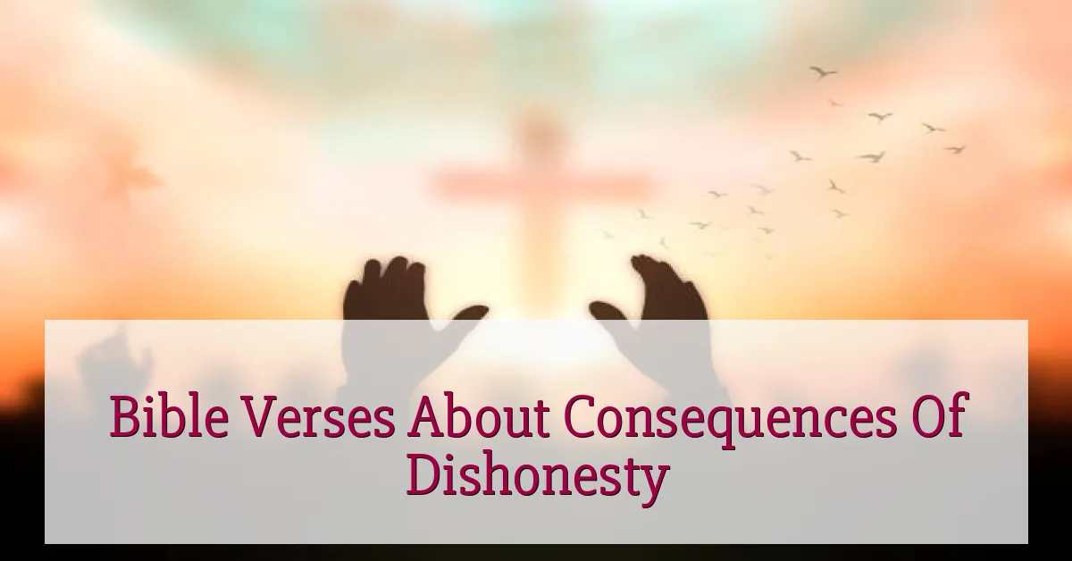 Bible Verses About Consequences Of Dishonesty