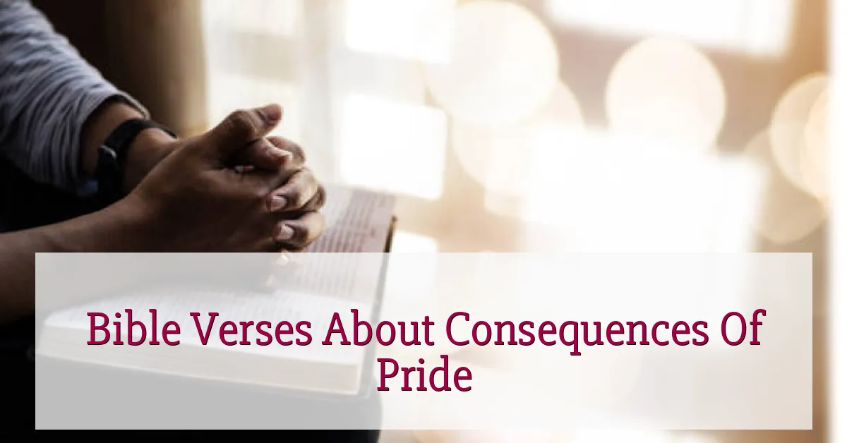 Bible Verses About Consequences Of Pride