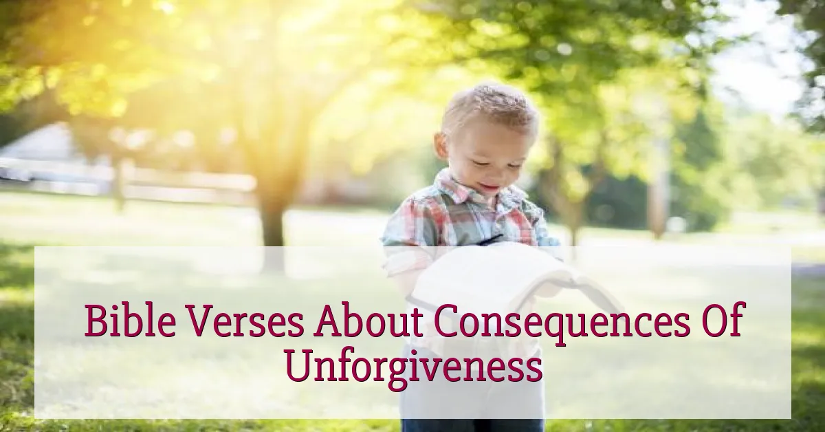 Bible Verses About Consequences Of Unforgiveness