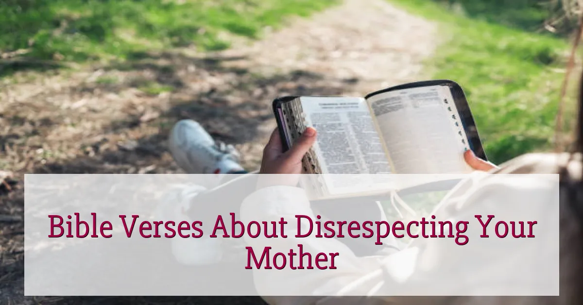 Bible Verses About Disrespecting Your Mother