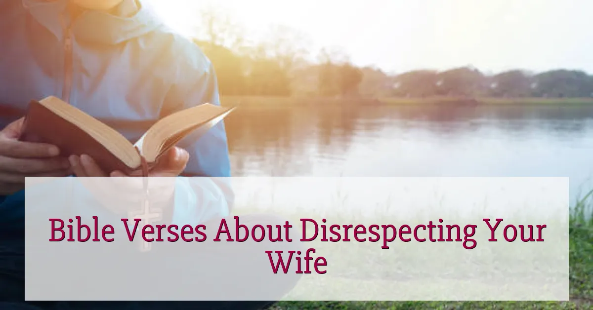 Bible Verses About Disrespecting Your Wife