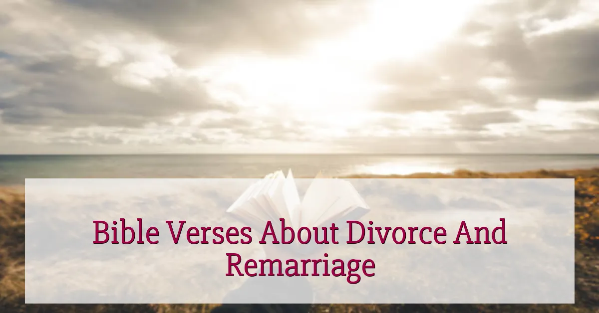 Bible Verses About Divorce And Remarriage