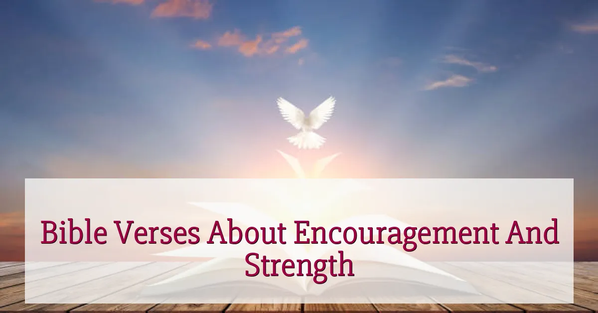 Bible Verses About Encouragement And Strength