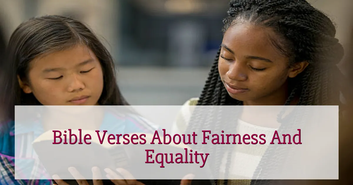 Bible Verses About Fairness And Equality