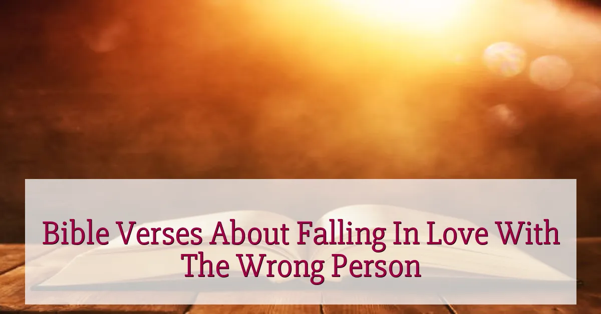 Bible Verses About Falling In Love With The Wrong Person
