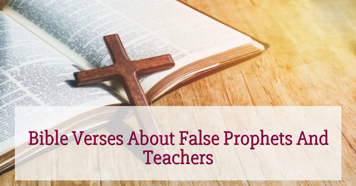 Bible Verses About False Prophets And Teachers