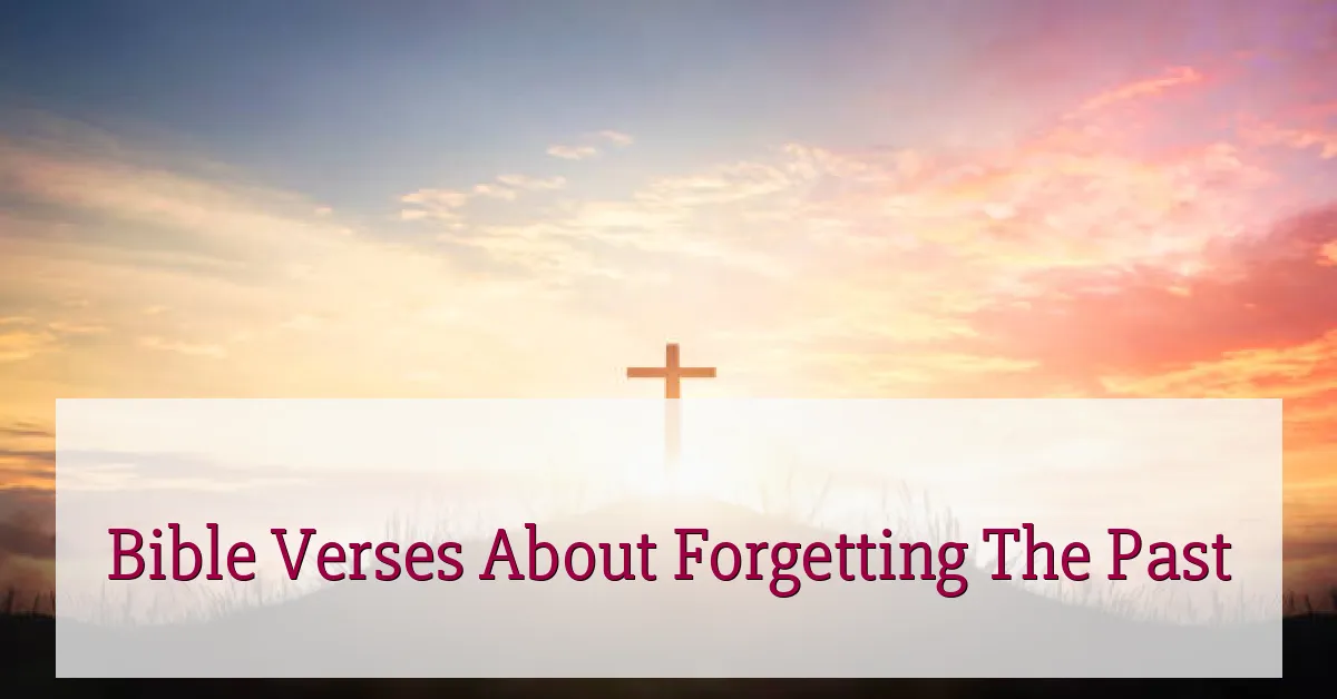 Bible Verses About Forgetting The Past