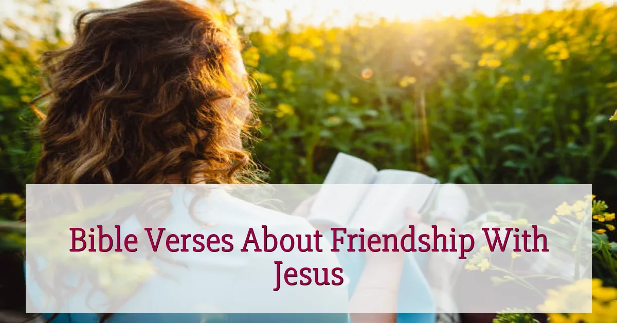 Bible Verses About Friendship With Jesus