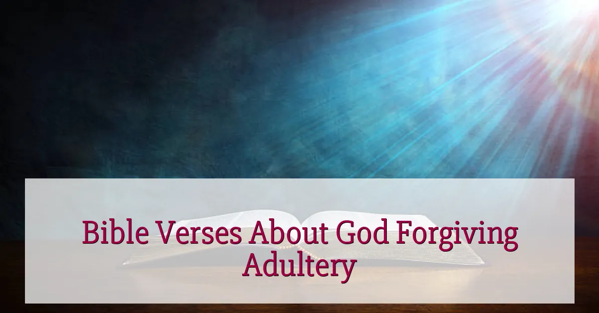 Bible Verses About God Forgiving Adultery