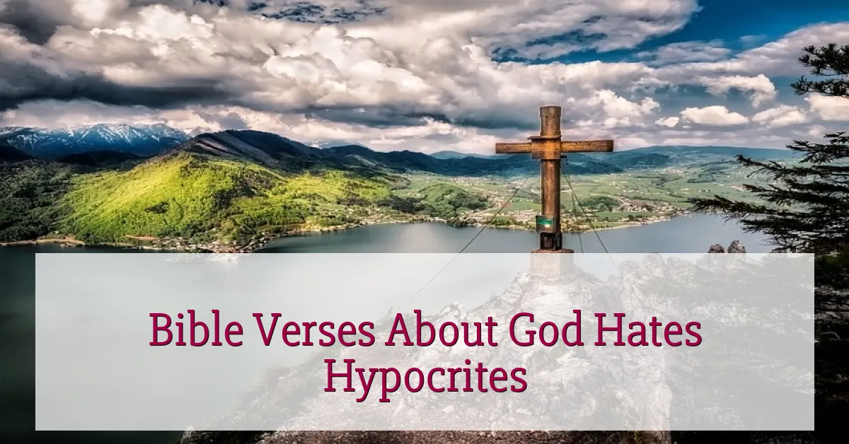 Bible Verses About God Hates Hypocrites