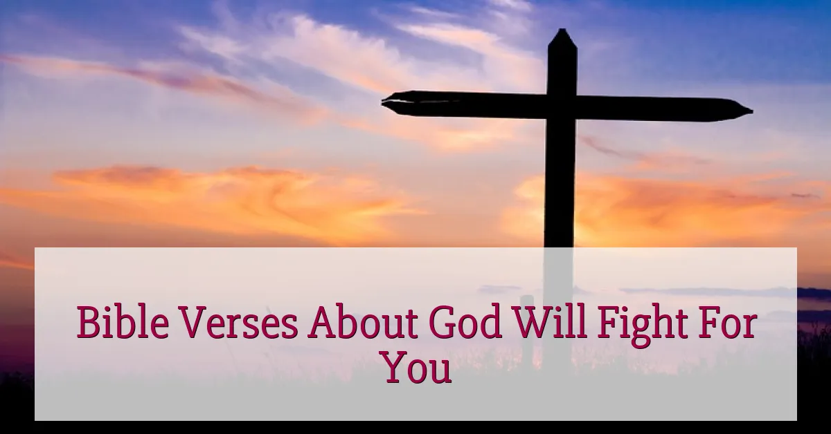 Bible Verses About God Will Fight For You