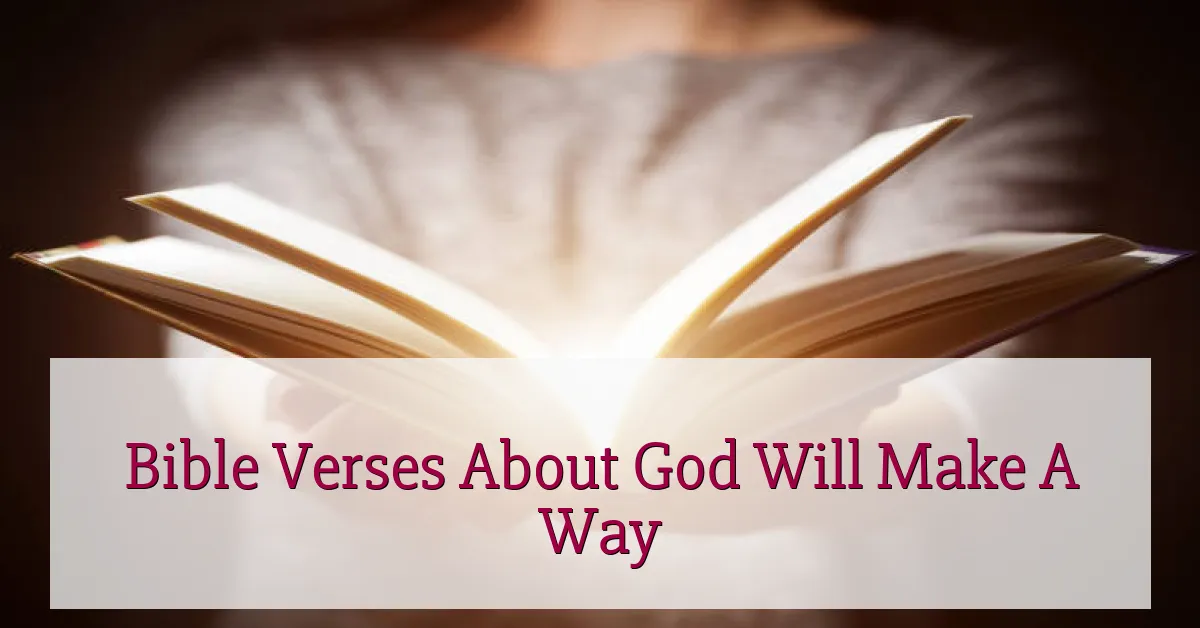 Bible Verses About God Will Make A Way
