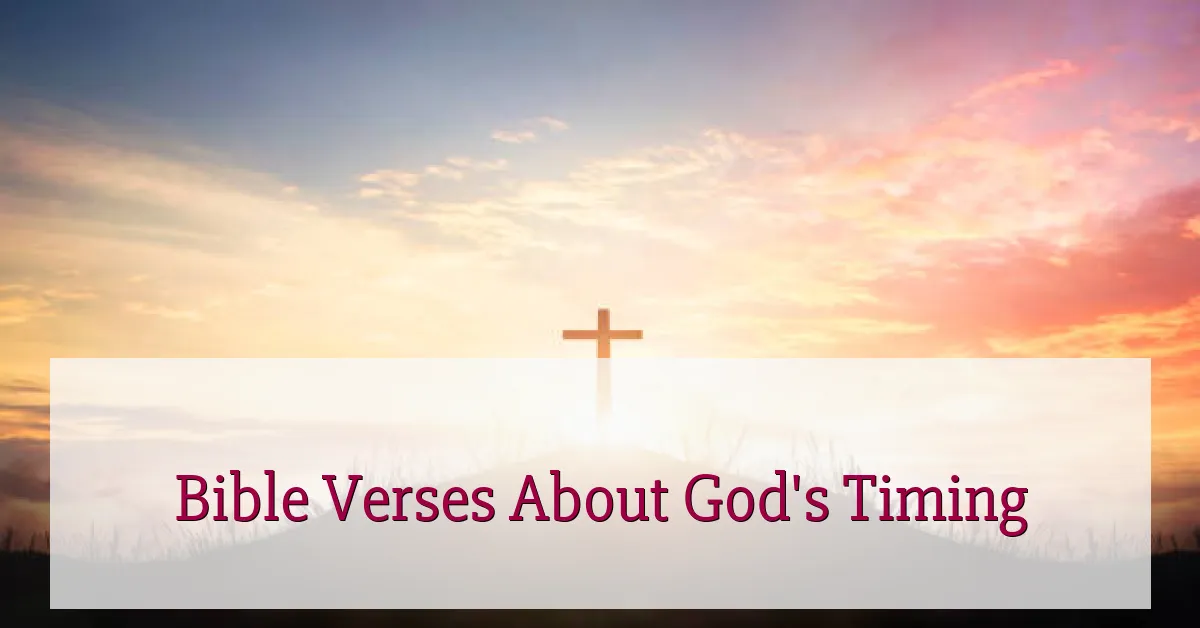 Bible Verses About God's Timing