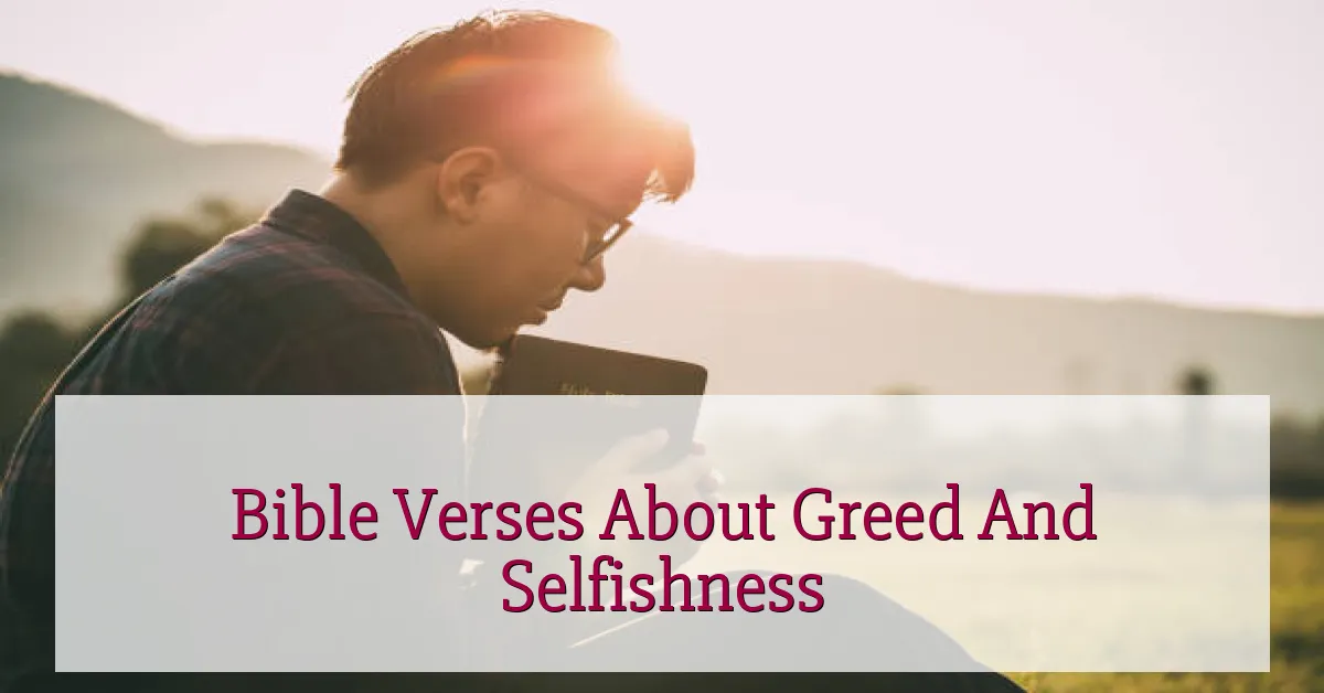 Bible Verses About Greed And Selfishness