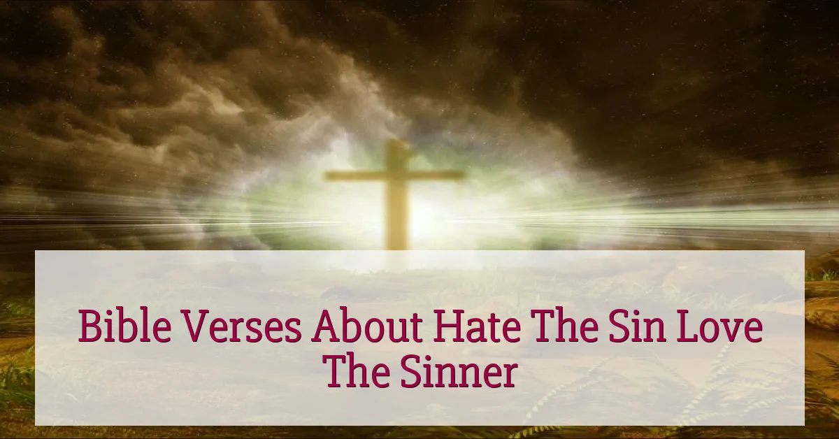 Bible Verses About Hate The Sin Love The Sinner
