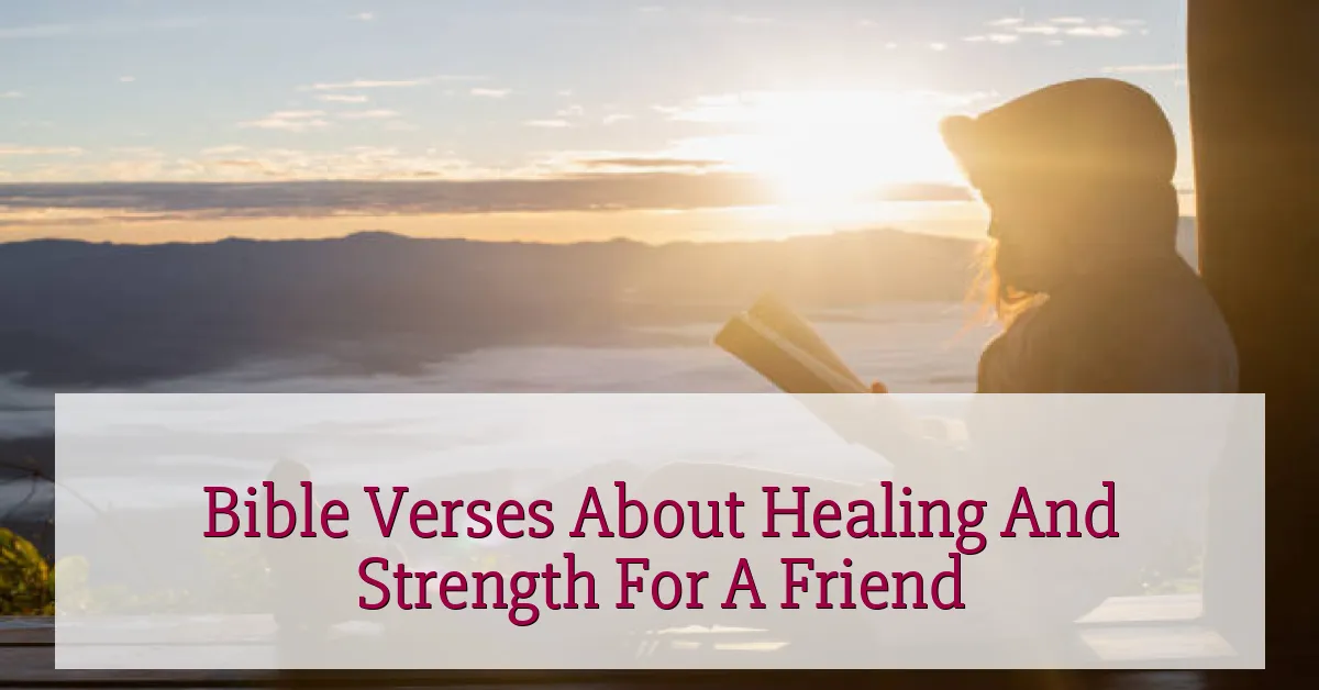 Bible Verses About Healing And Strength For A Friend
