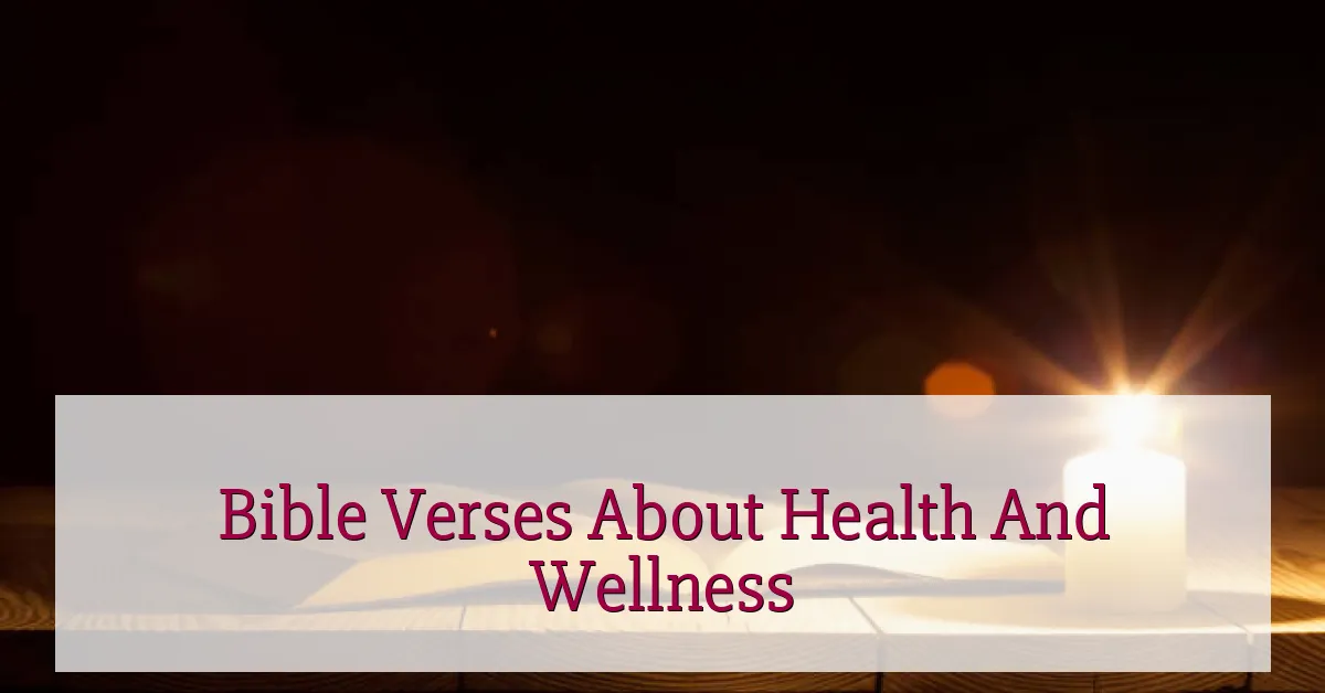 Bible Verses About Health And Wellness