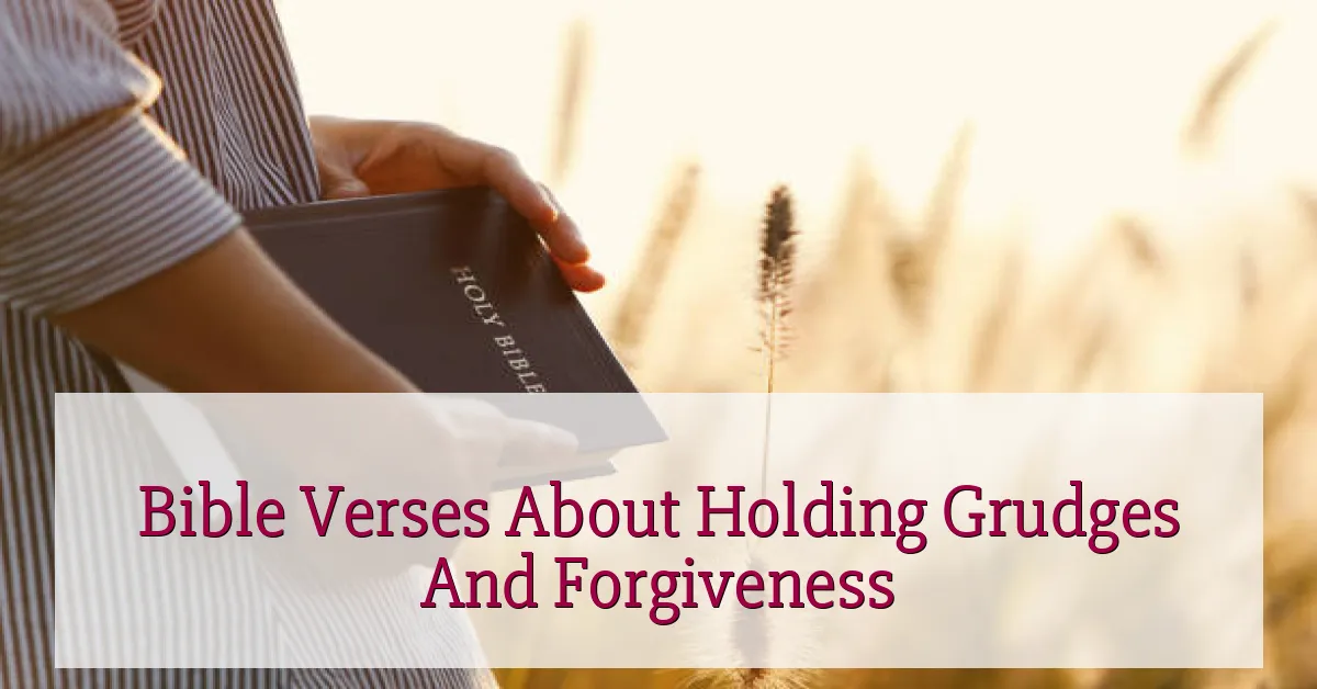 Bible Verses About Holding Grudges And Forgiveness