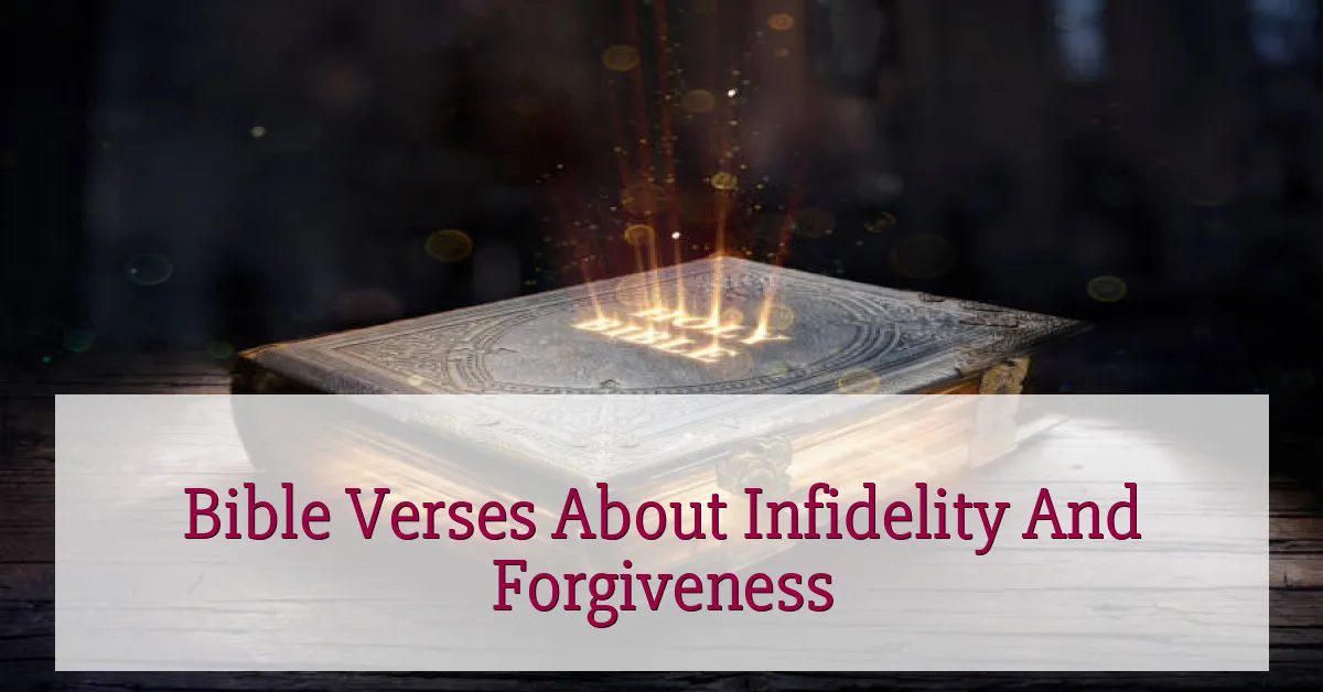 Bible Verses About Infidelity And Forgiveness