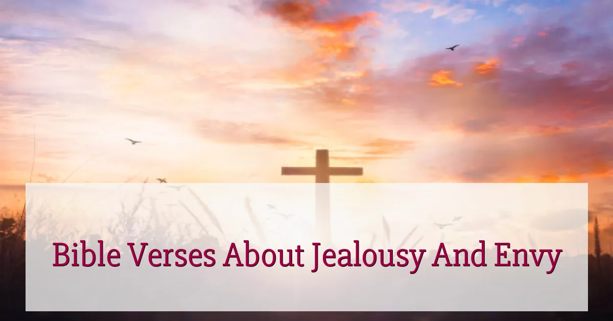 Bible Verses About Jealousy And Envy