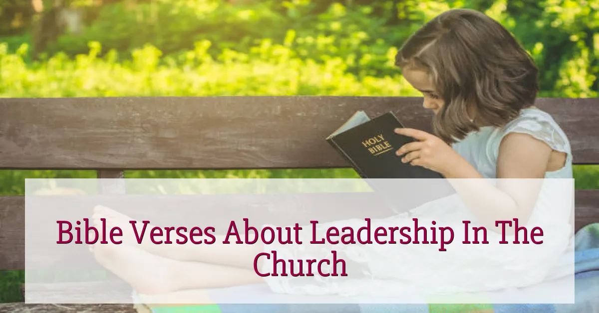 Bible Verses About Leadership In The Church