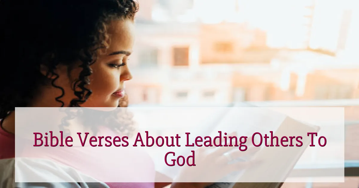 Bible Verses About Leading Others To God