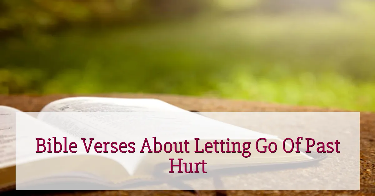 Bible Verses About Letting Go Of Past Hurt