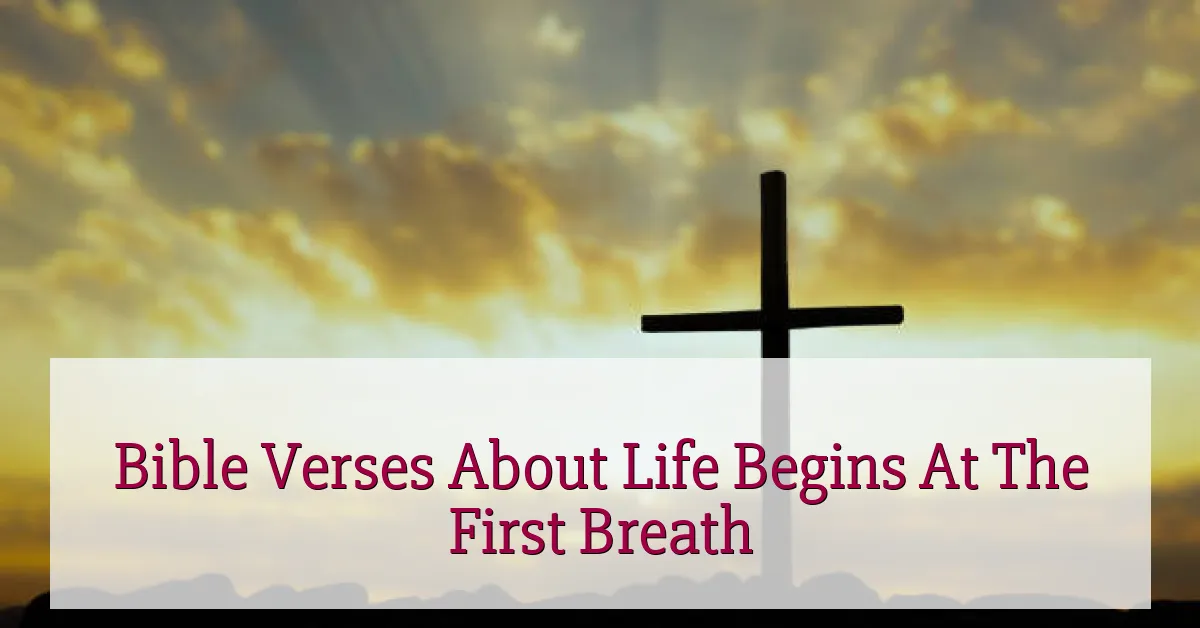 Bible Verses About Life Begins At The First Breath